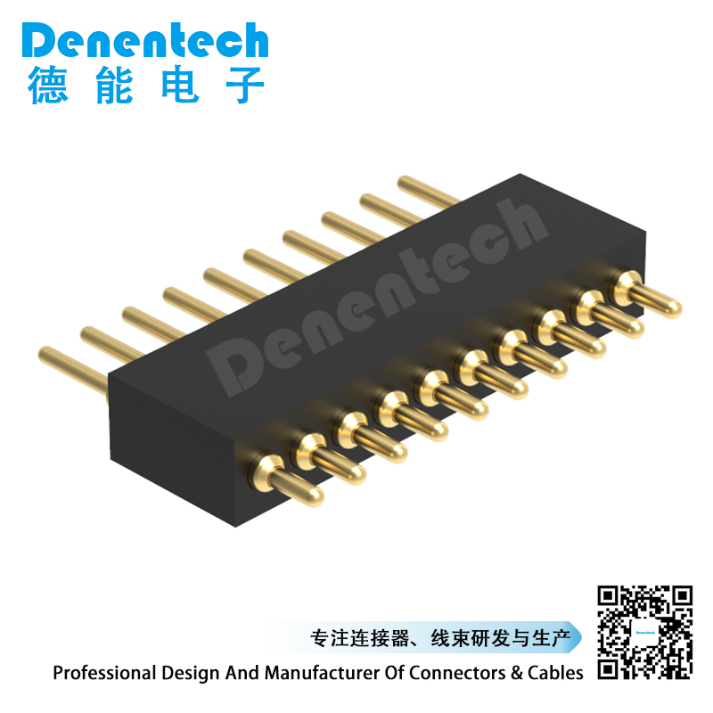 Denentech promotional 1.27MM pogo pin H4.0MM single row male straight pogo pin connector 5mm